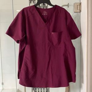 Mauve Infiniti scrub top 3 x